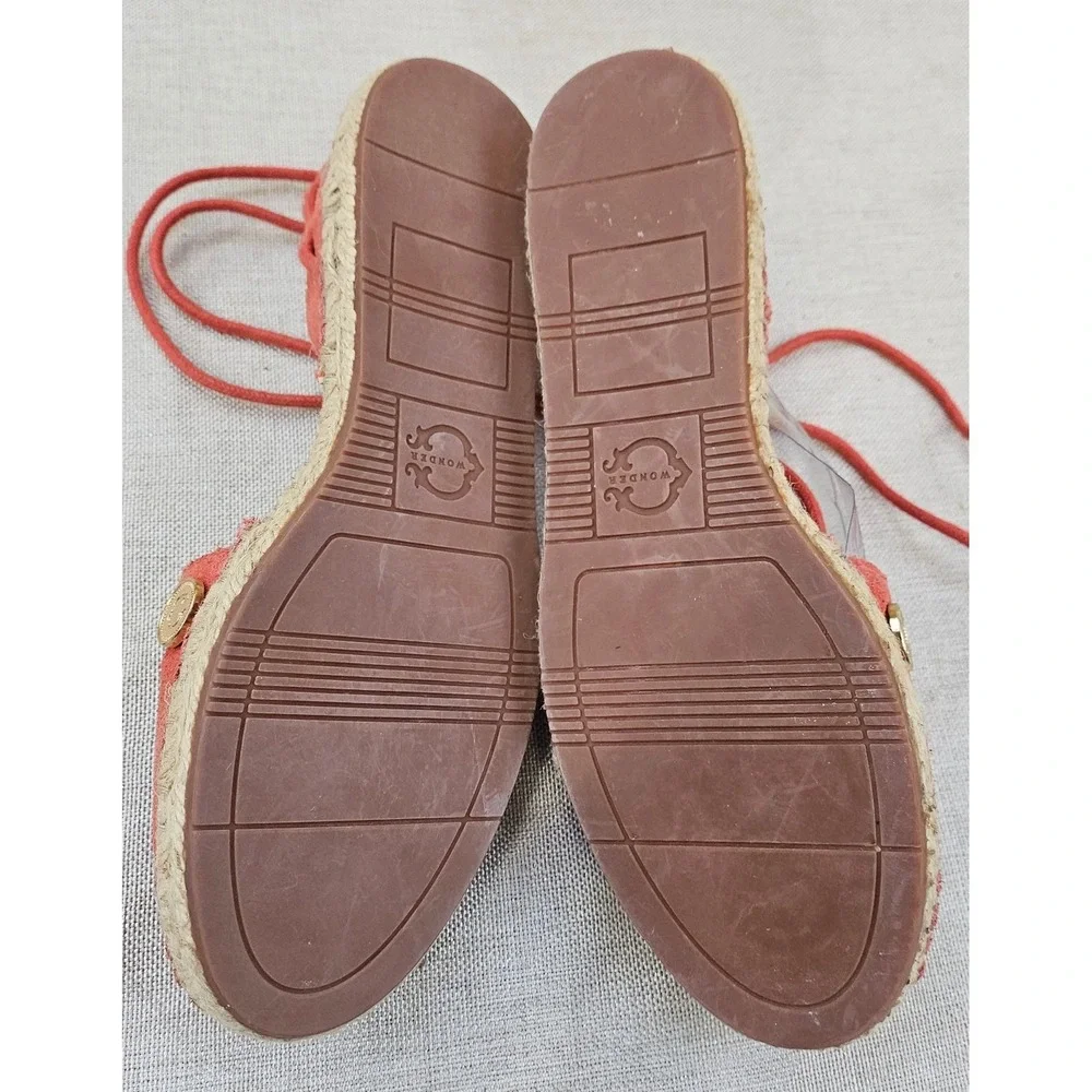 C Wonder Michaela Red Suede Espadrille‎ Sandal Ankle Tie MICHAELA DIAQ Womens 6M